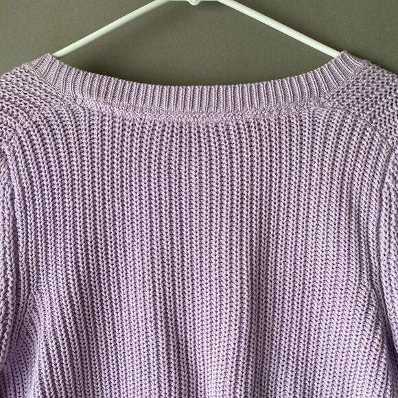 Free‎ People sz S purple knit bell sleeve 100% cotton sweater NWOT - Picture 10 of 11